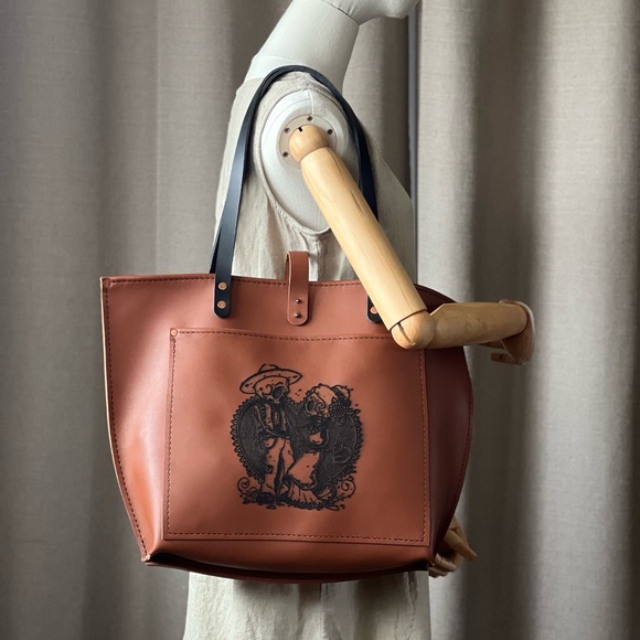 Handmade Leather Tote Bag - Picture 5 of 16